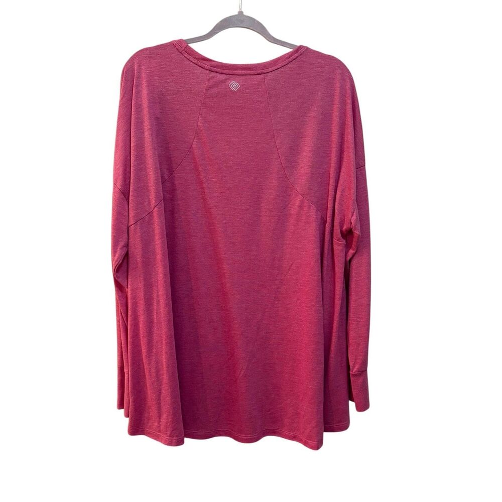 Zelos Plus Shirt Womens 2X Pink Crew Neck Long Sleeve Tunic Top Relaxed - Picture 3 of 5